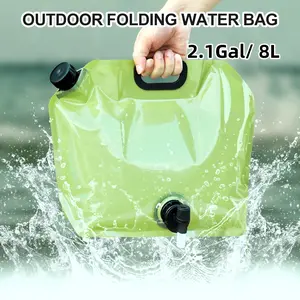 Outdoor Portable Folding Water Bag Food Grade Large Capacity Camping Water Bag with Spigot 8L/10L Collapsible Fold-A-Carrier Water Container