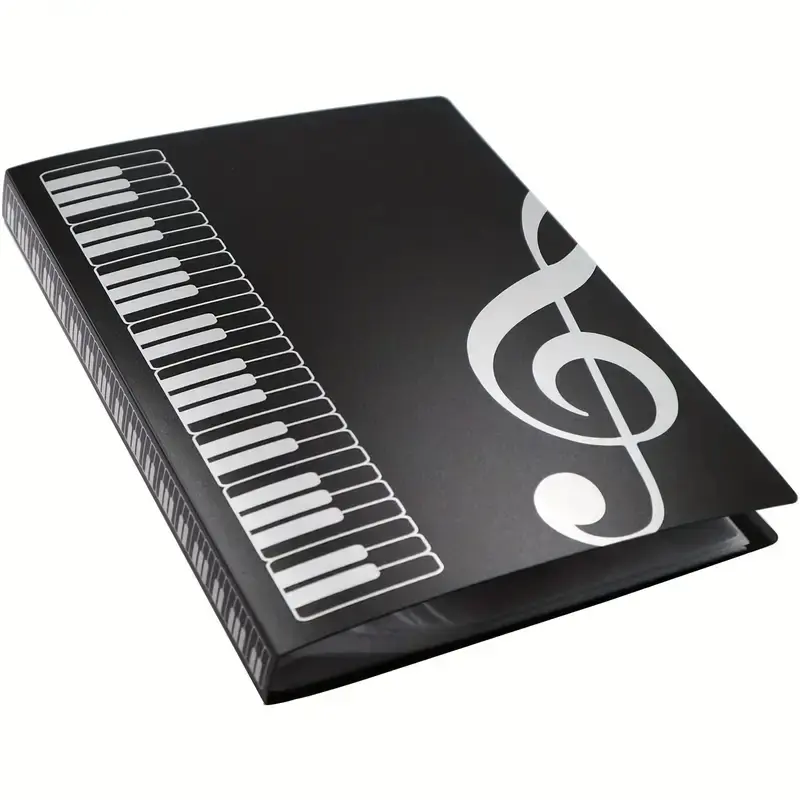 Music Sheet Folder with Clear View and 40 Pockets, A4 Music Book and Documents Holder, Files Organizer, Guitar Songbook Organizer, Piano Score Clip, Five-Line Paper Storage, Paper Organizers, Office Supplies, Home Office, Office Accessories