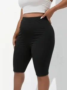 Women's Plus Size Soft Comfortable Tight Fitted Shorts, Ideal for Outdoor Activities, Perfect for Home Wear, Casual, Stylish and Practical