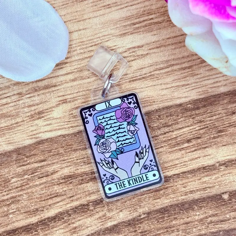 Charms & Pendants - "THE KINDLE" Tarot Card Design - USB-C Kindle Charm small bookish business