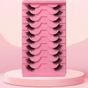 10 Pairs Natural Look False Eyelashes, Fluffy Fine Cluster Lashes, Daily Use Eye Tail Extension, Non-Toxic Material DIY False Eyelashes, Lightweight Natural Eyelashes