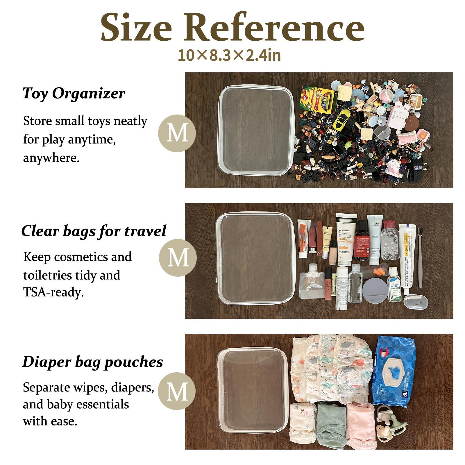 Clear Organizer Storage Box Clear Hard Zipper Case PVC Plastic CLear Storage Containers for Tools & Small Objects Girl Stuff Portable Travel Organizer Set Makeup Organizer Jewelry Box Toy Storage Bins High Transparency TikTokShopMother's Day M+3S