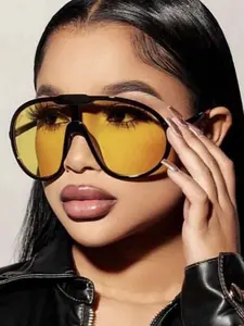 Unisex Y2K Fashion Large Frame Glasses, Retro Chic Style, Durable Streetwear Accessory, Perfect for Parties, Beach Vacations, Gifts