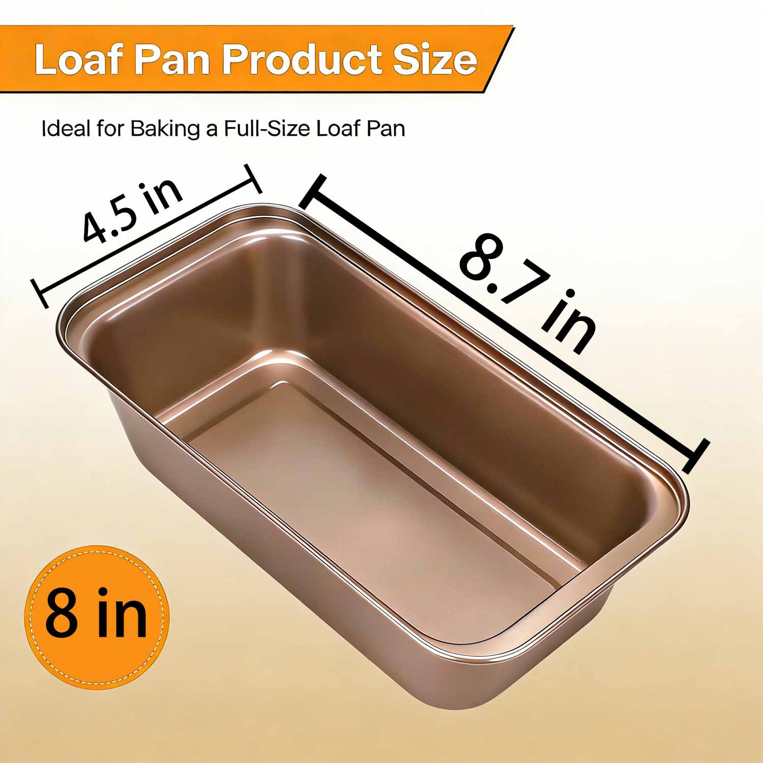 2 Pack Loaf Pan, 8 inch Banana Bread Pan, Non-Stick Banana Bread Pan, Stackable Bread Pans for Homemade Bread, Small Bread Pans for Baking