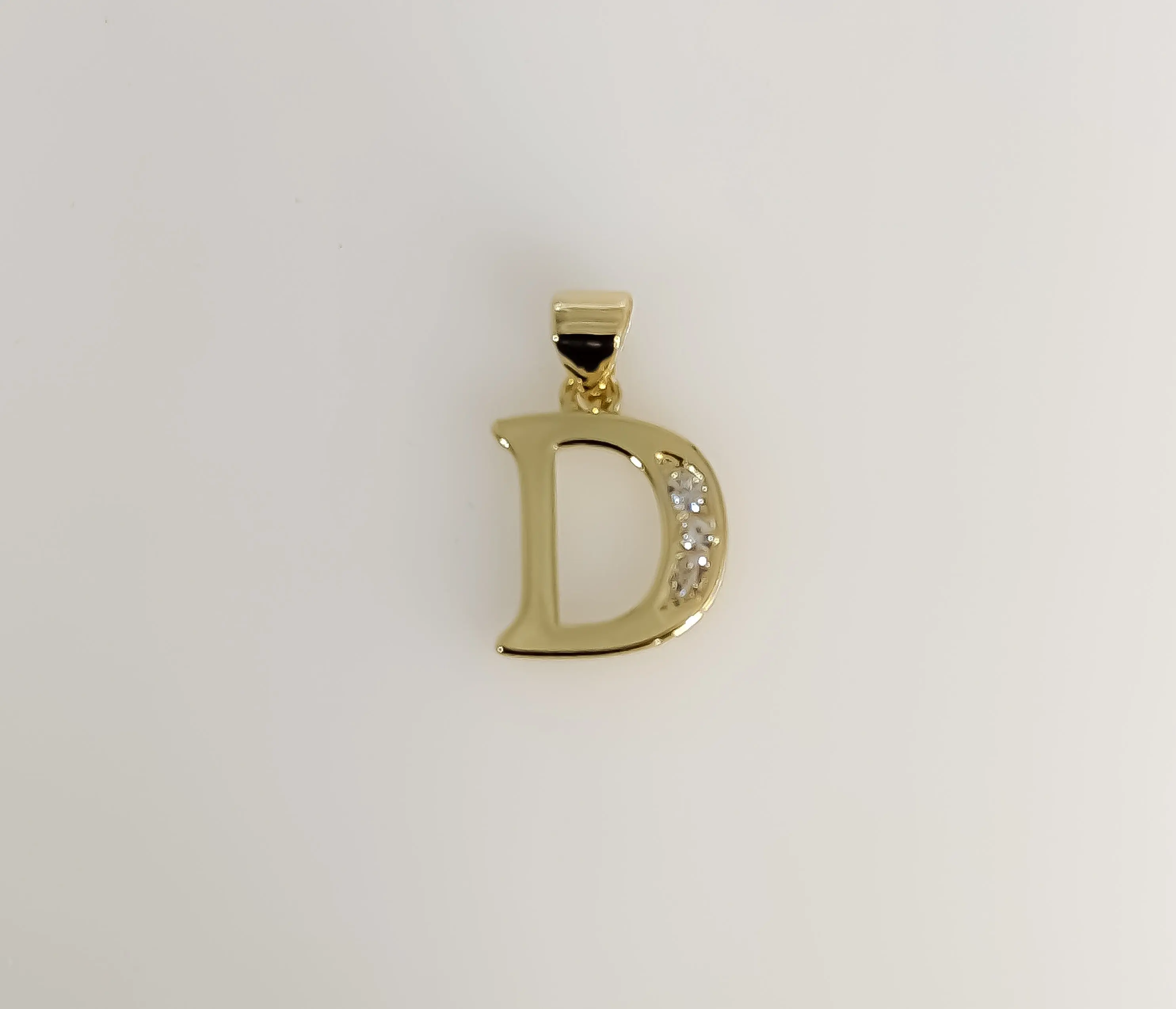 Plated Letter Initial "D" Pendant