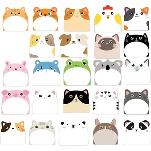 24 Pads 720Sheet Sticky Notes Kawaii Paper Cats Cartoon Memo Self Adhesive Cat Party Favors for Veterinary Gift Office Tab Party Supplies