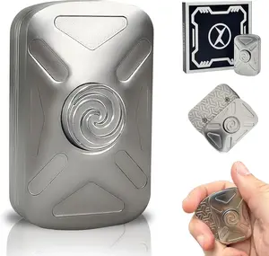 Vortex Fidget Toys Adults, Silent Fidget Spinner & Fidget Slider, Infinite Metal Magnetic Fidget Toy, Quiet Stress Relief Desk Toy for Anxiety, ADHD, Gifts for Adults (Silver)