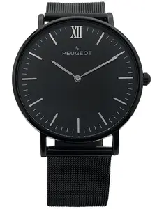 Men's Ultra Slim 40mm Watch with PVD Plated Black Mesh Band