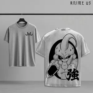 Majin Buu Vintage Washed T-Shirt , DBZ Anime Graphic Shirt, Heavyweight Streetwear Tee, Cool Manga Top, Gift for Anime Lover japanese