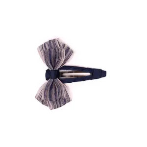 Fabric Butterfly Hair Clip – Blue Sheer Gauze (Long)