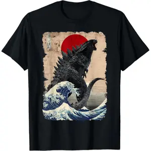 Retro Vintage Japanese Art Legendary Rare Kaiju T-Shirt Pure Cotton Graphic Tees Menswear Top: Gifts for Men & Women