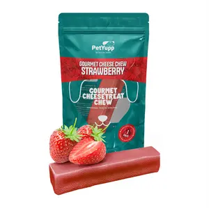 PetYupp Yak Cheese Dog Chew, Strawberry Flavor, Large, 1 Count High Protein Treats