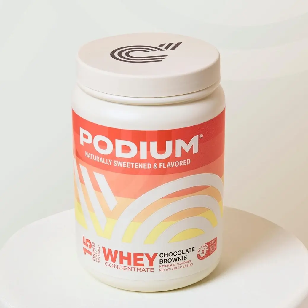 Podium Nutrition Whey Protein Powder, Chocolate Brownie, 22g Protein Per Serving with Digestive Enzymes, Whey Protein Isolate & Concentrate, Gluten Free, Low Carb, Low Sugar & Soy Free, 15 Servings