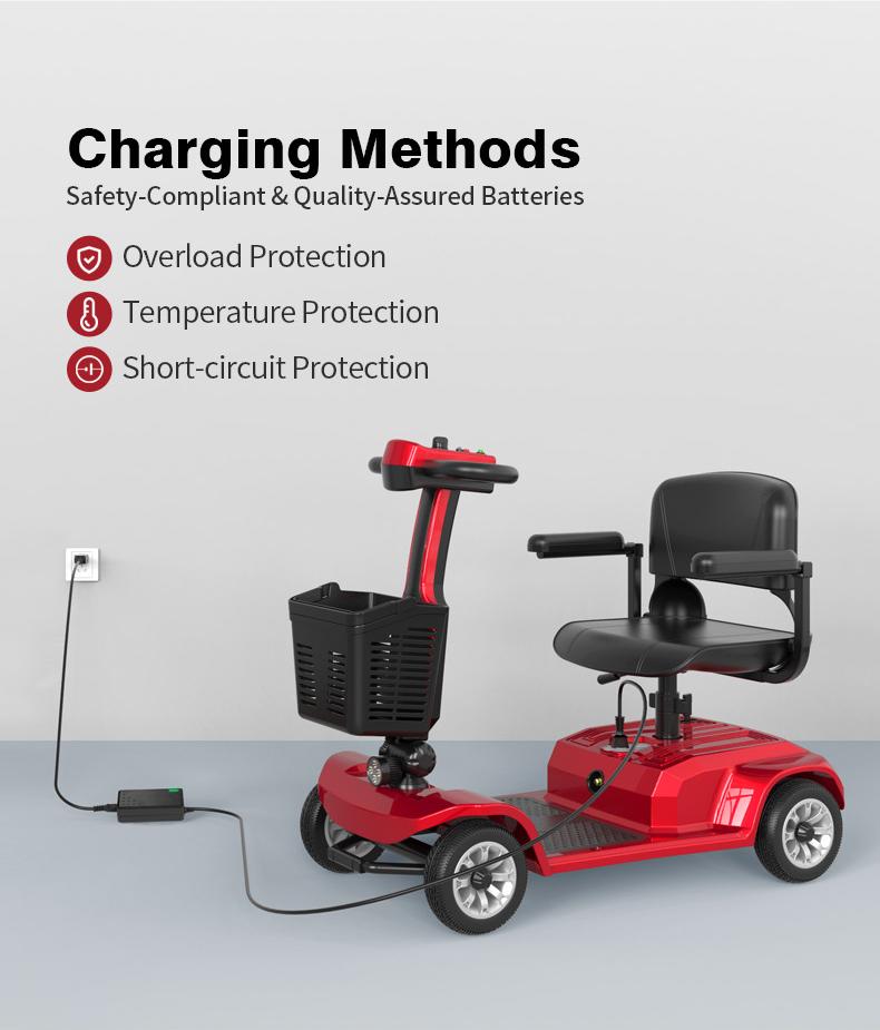 Unificare 4-Wheel Heavy-Duty Powered Mobility Scooter for Seniors, 12.4 Mi Range, 419 LBS Weight Capacity, Easy to Operate & Foldable