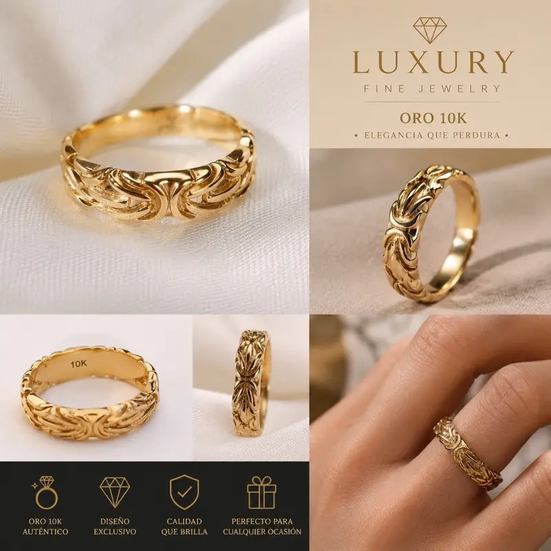 Anillo de Oro 10K Diseño Exclusivo para Mujer
