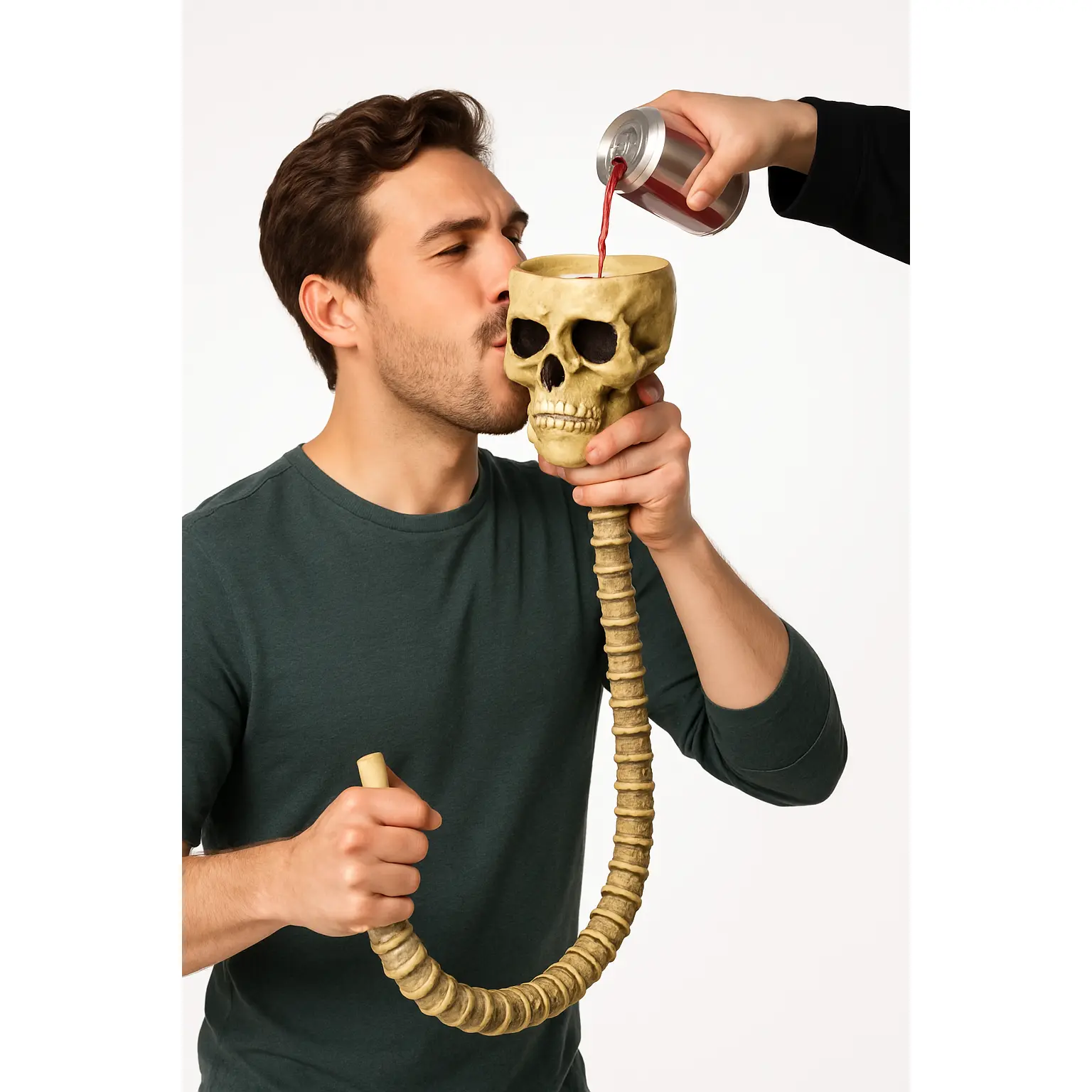 Skull Beer Funnel Halloween Party Prop