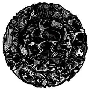 Animal Skeleton Pattern Sticker, 50pcs/set Waterproof Self Adhesive Decor Paper, Decor Sticker for Gift Greeting Card Water Bottle Laptop Phone, Halloween, Art Stickers, Sticker Packs