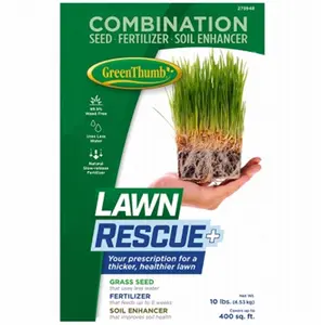 212 MAIN Barenbrug USA 273948 10 lbs Lawn Rescue Plus Grass Seed Bags - Fertilizer for Lawn Care, Targets Challenged Soil Types, Enhances Root Growth, Supports New Growth