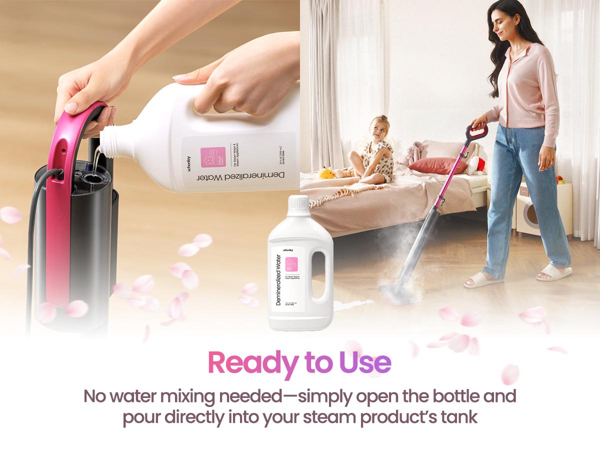 Schenley Demineralized Water Ready to Use Formula for Steam Mops & Floor Steamers Ideal for Kitchen, Bathroom & All Sealed Floors Clean Fresh Scent 33 fl oz