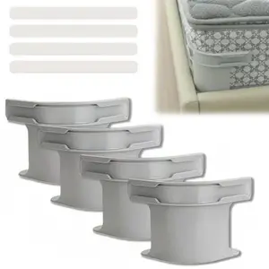 Lockable bed sheet corner stand - Bed sheet fixing straps are suitable for all mattress types. Bed sheet holder can keep the bed sheet firmly and tightly, and the easy-to-install bed sheet clips (4 pieces, grey)