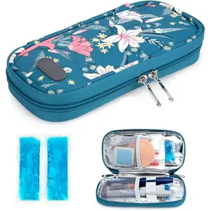 Insulin Cooler Travel Case TSA Approved For Travel Refrigerated Medicine Organizer Bag With 2 Ice Pack