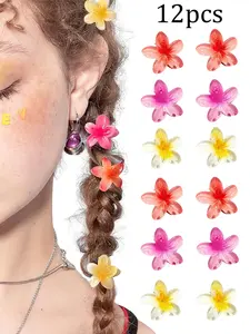 Little Flower Hairpin, 12 Adorable Mini Claw Clips, Perfect for Thick/thin Hair, Hawaiian Style, Ideal Birthday Gift for Ladies/girls