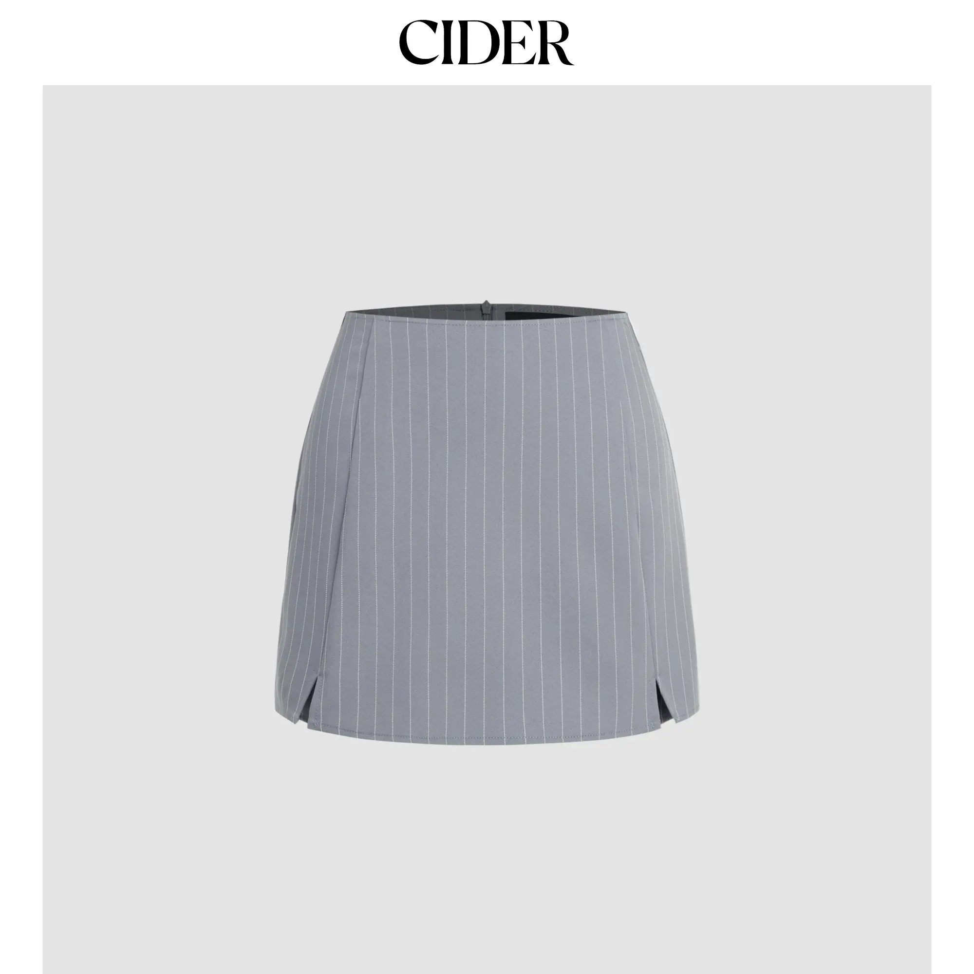 Cider [3 colors, size 2-10] Mid Rise Stripe Slit Zipper Skort