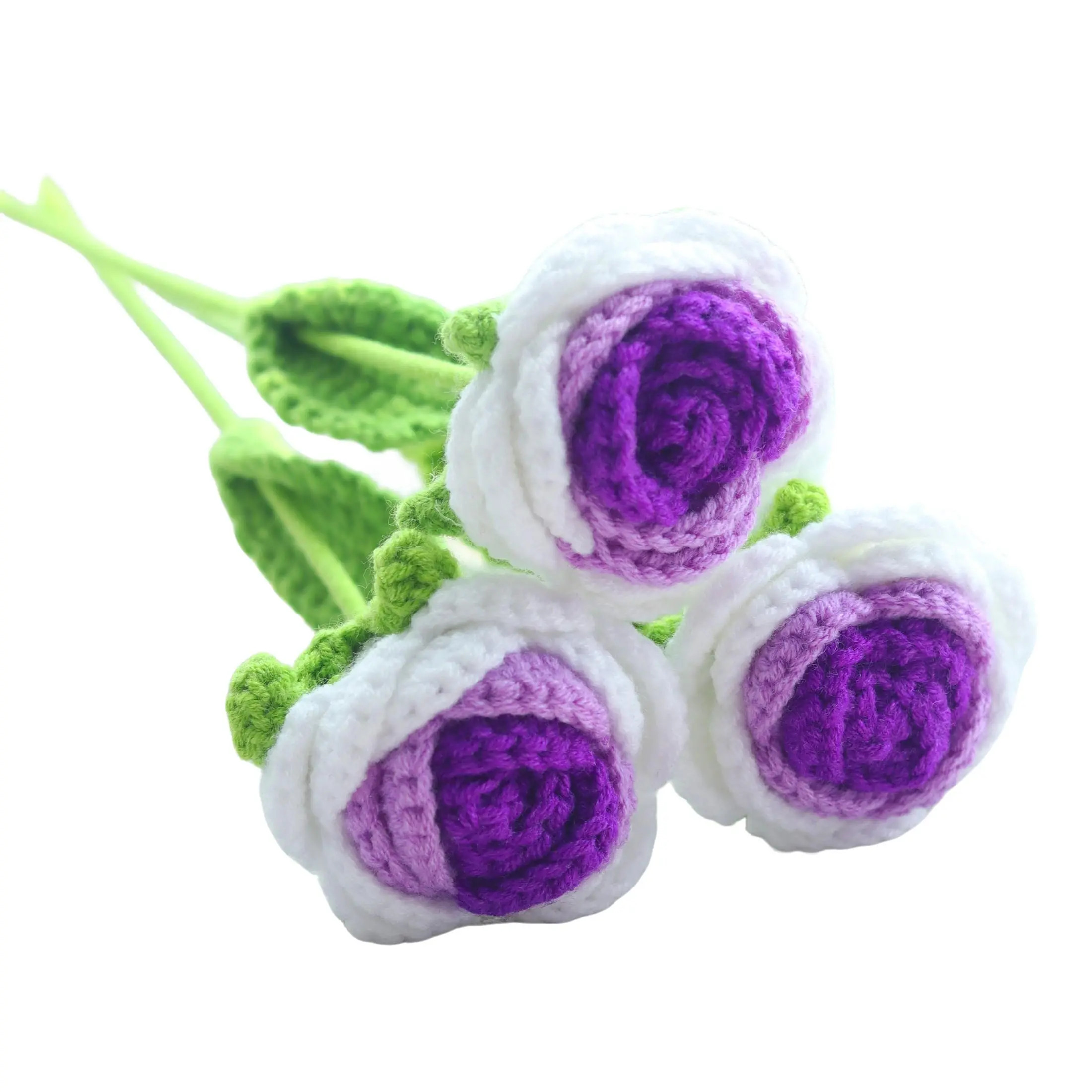 Handmade Crochet Rose Bouquet, Artificial Flowers, Decorative Fake Flower, Faux Roses Bouquet, Wedding Bridal Bouquet, Home Decor, Party Decoration, Valentine's Day Gift