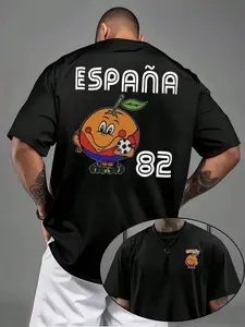 Men's Spain National Team Pet Theme T-Shirt, Round Neck Casual Fit, Lightweight Comfortable, Perfect Gift for Sports Fans & Daily Wear