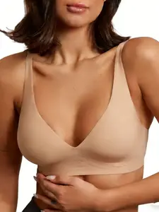 Women's Seamless Thin Deep V Sexy Small Bust Push-Up Bralette, No Steel Ring Backless Design, Comfortable and Stylish Underwear