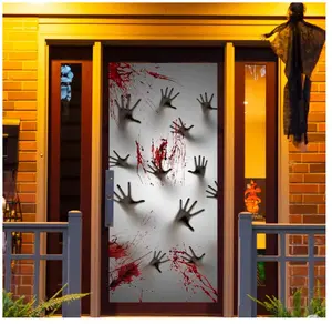 3 PCS Halloween Haunted House Decoration Window Door Cover Zombie Hands Indoor Outdoor Decoration (72X30 Inches) Pack Scary