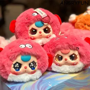 ANGRYFUN Baby Three Romantic Ocean Sea Animals Series Plush Box Toys, Mystery Box Surprise Doll with Keyring for Girls Toys Gift, Random 1pc (Free Random Cute Acrylic Keychain)
