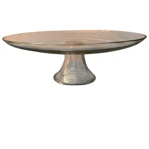 Clear Glass Cake Stand with Pedestal Base - Simple Design for Your Needs