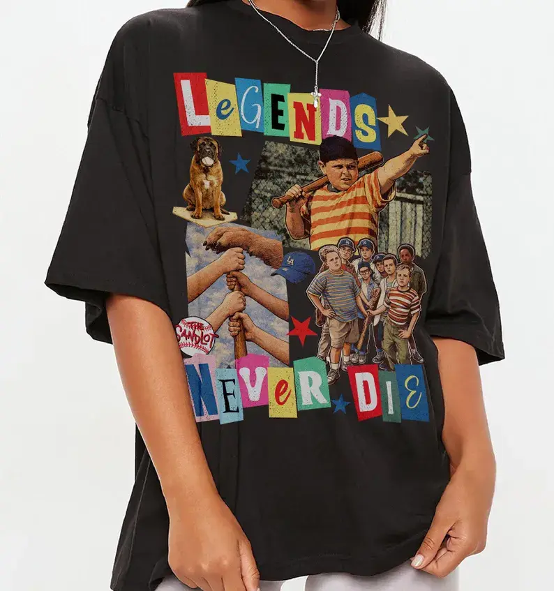 The Sandlot Movie Gift Shirt Heroes Get Remembered Sandlot Baseball, Legends Never Die Shirt, Sandlot Great Bambino Fan Tee |Chivahermano Bold edgy design for streetwear Gift for Birthday Holiday Christmas Halloween Unisex