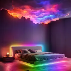 LED Cloud Light With Remote Control, Adjustable Brightness, Music Sync, For Creative Indoor Atmosphere Lighting-78