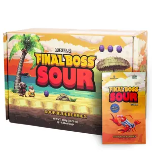 Final Boss Sour - Level 2 Blueberries (12 pack) Dried Fruit Sour Snack