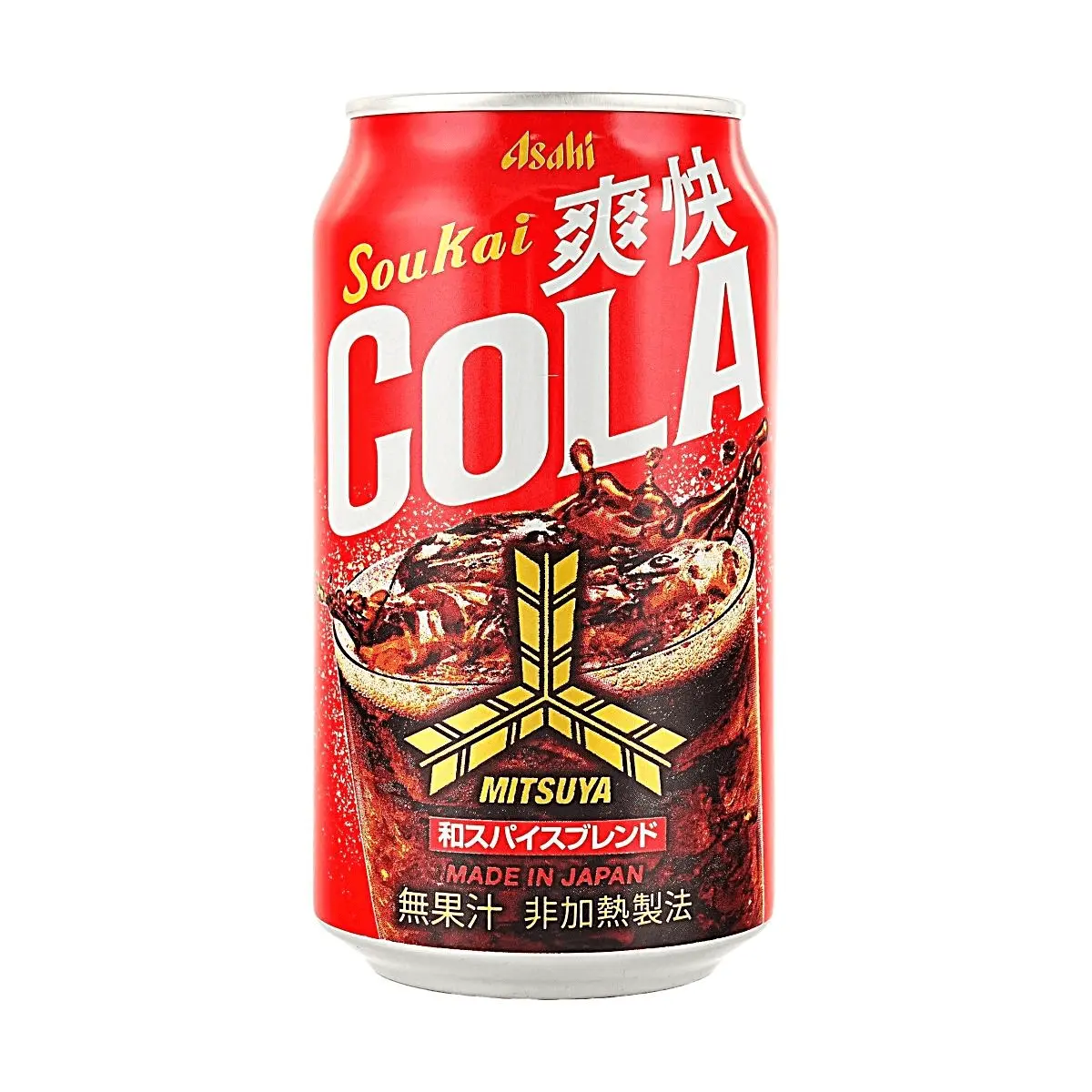 ASAHI Mitsuya Cider Japanese Carbonated Drink - Cola Flavor 350ml, Refreshing Herbal Spice Blend