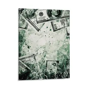 Dollar Theme Canvas Posters Wall Art Prints Funny USA 100 Dollar Bill Cash Home Wall Aesthetic Living Room Bedroom Office Decor Festival Gift