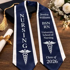 RN Graduation Stole 2026, Custom Nursing Graduation Sash, Registered Nurse BSN MSN Grad Stole Class Of 2026