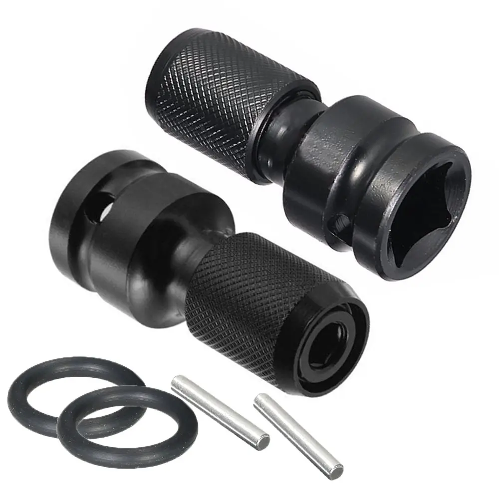 2PCS 1/2 inch Square Drive to 1/4 inch Hex Female Socket Adapter Converter Chuck Adapter for Impact Air and Electric Wrench