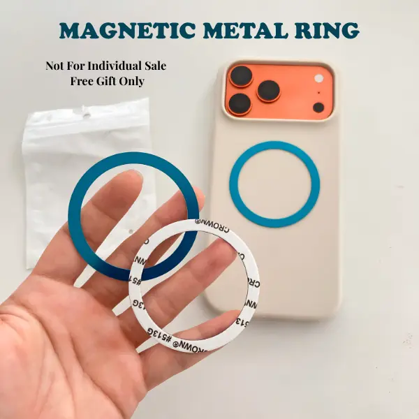 [FREE GIFT ONLY - NOT FOR SALE] Magnetic Metal Ring Sticker for MagSafe Accessories, Universal Metal Plate Adapter with Strong Adhesive for iPhone Android Case, MagSafe Phone Grip Converter