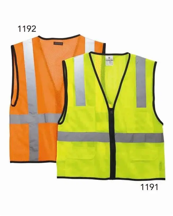 Custom Embroidered - Kishigo - Unisex Economy Mesh 6-Pocket Vest - 1191-1192