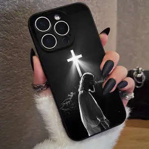 Christian Aesthetics Cross Jesus Pattern Phone Case , Soft Silicone , Fully Protected and Shockproof For iPhone 16 15 Pro Max 14 16Pro 13 12 11 XSMAX Plus Cover God