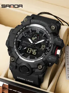 Men's Sportive Digital Watch, Fashionable Digital Watch with Luminous Dial & Alarm Mode, Trendy for Daily Life, Trendy Multifunctional Watch