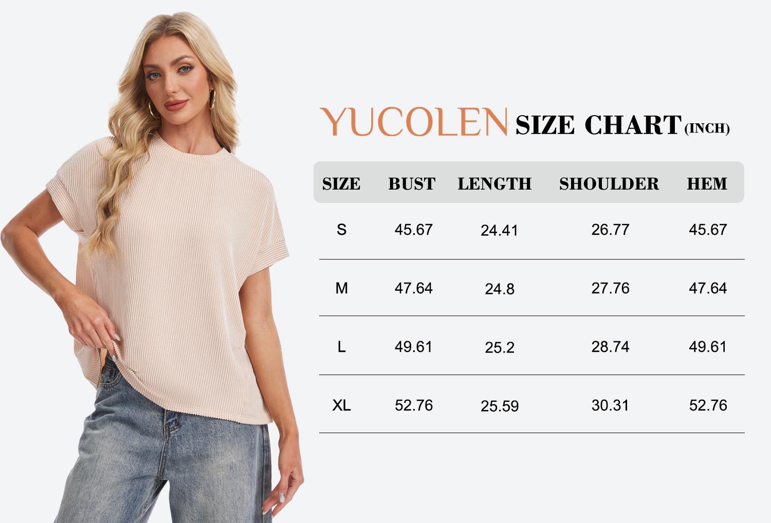 YUCOLEN Oversized Tshirts For Women Short Sleeve Boutique Batwing Tee Tops Plus Size Ribbed Shirts Solid Color Loose Texture Knit Tops Blouses