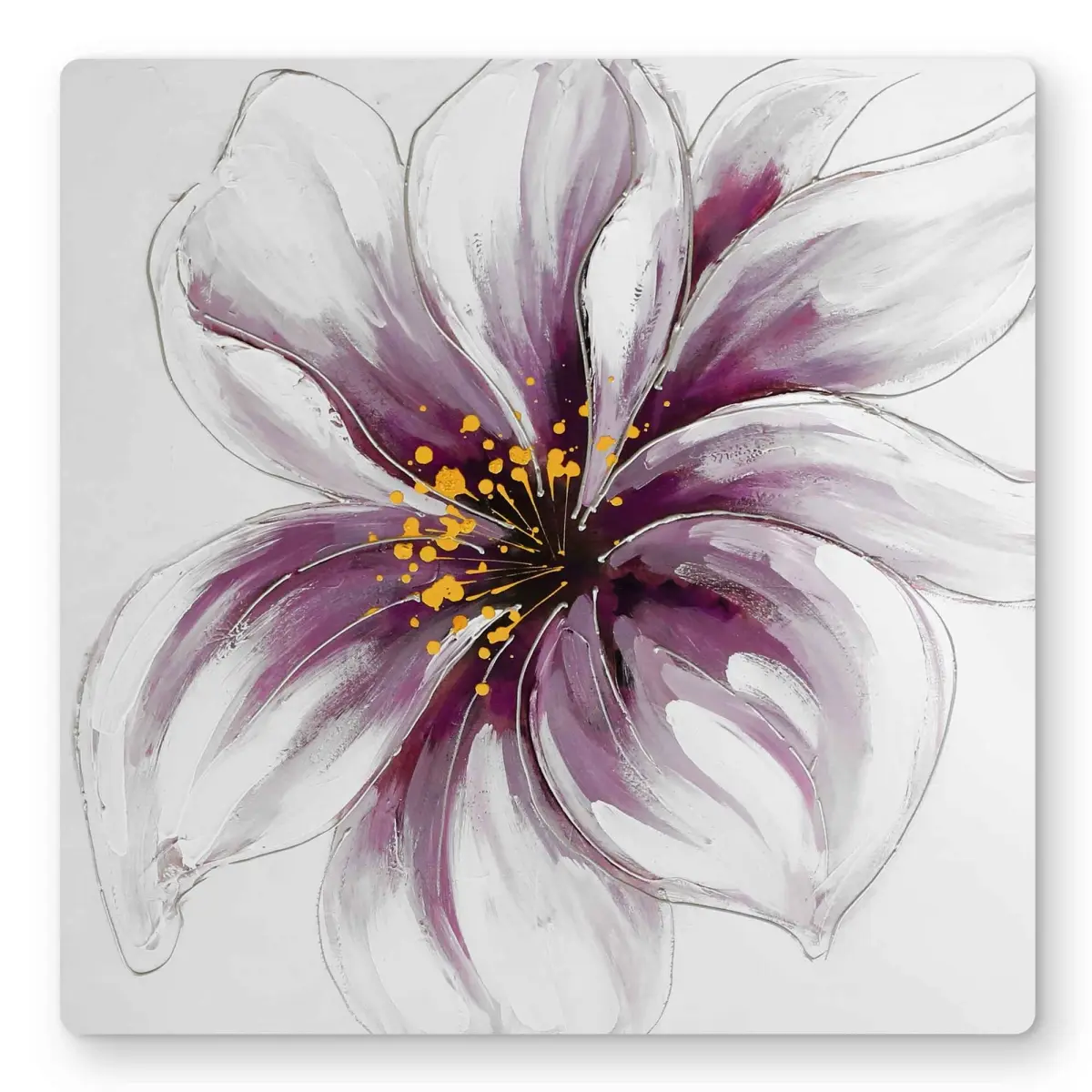 Begin Home Decor C1MP1616L8Y2SE 16 x 16 in. Purple Orchid - Botanical Metal Print Wall Art - Floral