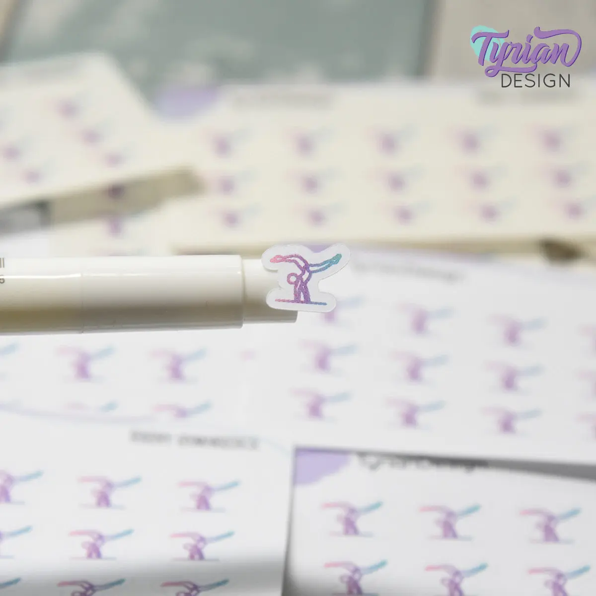 Gymnastics Stickers | Tiny Gymnastics stickers | 15 stickers | .5 x .4" each