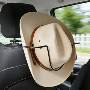 Foldable Car Hat Holder, Keeps Hat Shape, Seat Back Organizer for Cowboy Hats, Hard Hats & Clothes, Space-Saving Car Accessory for Truck & SUV