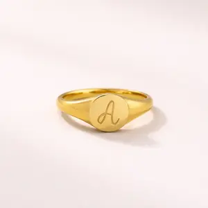 Initial Signet Ring, Initial Customized Ring, Personalized Letter Ring, Name Initial Engraved Ring Gift For Mother, Initial Bridesmaid Ring