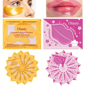 15 Pcs Golden Eye Mask + 15 Pcs Lip Mask Set, Moisturizing Collagen Under Eye Mask & Lip Mask, Hydrating Eye Gel Pads, Effectively Nourishes the Lip & Eye Skin, Perfect Gift for your Girlfriend for Birthday, Valentine's Day or Christmas